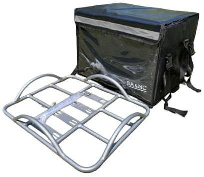 SA&MC Pizza Food Delivery Bag Bundle with Rear Rack for Motorcycle Driver Delivery Driver Rider