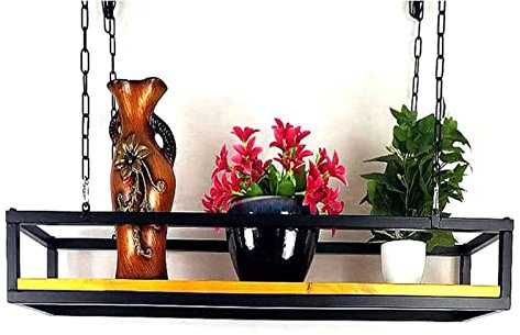 Deckenregal Blumentopf Pflanzen Halter Aufhänger Blumenständer Deckenhänger Küchenhänger Pflanzengeländer hängende Blumenkörbe, für Bar, Terrasse, Garten, Balkon, dekorativ (Size : 100x25x15cm)