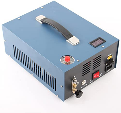 YHUEGH Compresor de Aire PCP con Transformador Integrado de 110 V 220 V, sin Aceite ni Agua, Bomba de 300 Bar 4500 PSI, Bomba de compresor PCP pequeña para Pistola de Aire y Tanque de Paintball/Buceo