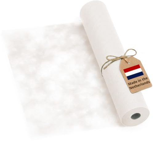 DecoHomeTextil Deco Himmel Vlies Tischläufer Weiß 30cm x 25m | Tischband Dekoration Dekor