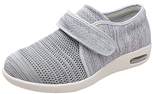 AZMAHT Scarpe Ortopediche Donna Scarpe Diabetici Estive Scarpe per Piedi Gonfi Pantofole Diabetico Swolen Piede Scarpe Funzionali Ortopediche Portatili per Sport Anziani Escursionismo,Lightgrey,40 EU