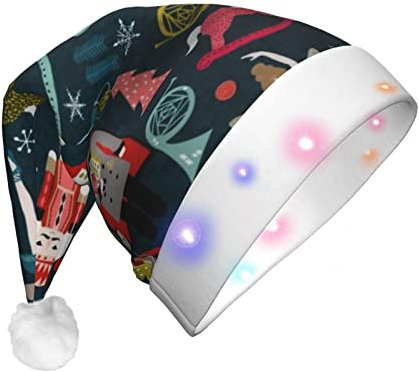 Chapeau de Père Noël imprimé Casse-noisette pour femme - Chapeau de Noël amusant pour adulte