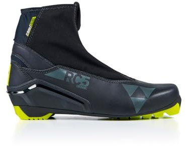Fischer Unisex RC5 Classic Insulated Breathable Lightweight Water-Repelling Sports Nordic Cross-Country Ski Boots with Thermally Adaptable Foam, Soft Lining & Race Sole, Black/Yellow, 44