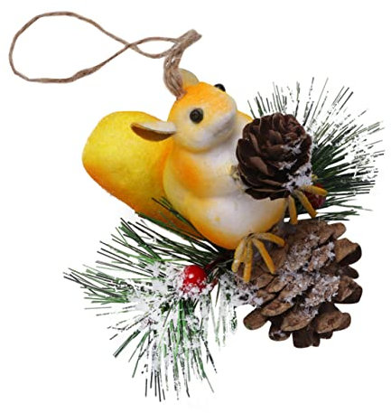 MAGICLULU Simulation Squirrel Pendant Lebensechter Eichhörnchen-anhänger Für Taschen Schlüssel Und Dekoration Lustiges Gelb Für Tierliebhaber Und Freunde