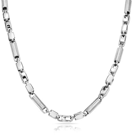 TAIPAN Montecarlo Kette 6.5mm breite rostfreie Edelstahlkette 60cm 70cm mit Schmuckschachtel und Putztuch