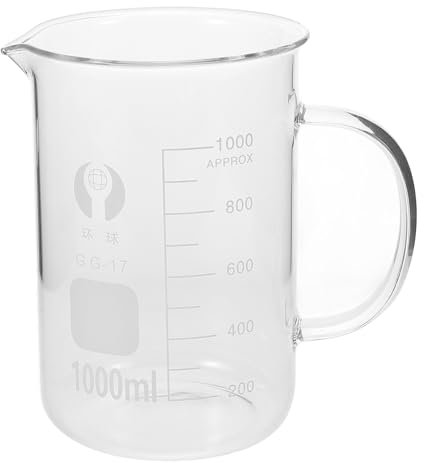 HOMOCONO Vaso De Vidrio Taza Medidora Vaso Medidor De Vidrio Taza Medidora Transparente Tazas De Vaso Taza De Química Taza De Vaso Con Asa Taza Medidora De Vidrio Taza De Vaso De Química