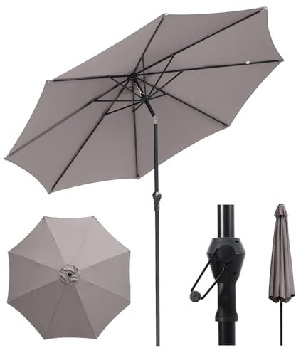 Sekey Sonnenschirm 300cm mit UV50+ Schutz, Wasserabweisend Gartenschirm mit Kurbelbedienung – Ideal für Garten, Balkon & Terrasse