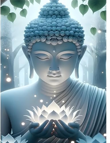 feelive Diamond Painting Kits für Erwachsene, DIY Buddha Statue Diamant Painting Bilder für, Buddha Statue Bausätze für Diamantmalerei 5D Runde Steine Diamant Painting für Zuhause Dekor 30x40cm