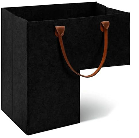 Quzyllic Treppenkorb Stufenkorb,L-Form Treppen Organizer Korb,Treppen Korb mit Griffen, Faltbarer Filzstoff Treppenkörbe für Haushaltsgegenstände Wäsche Spielzeug, Raumsparungstreppenspeicher