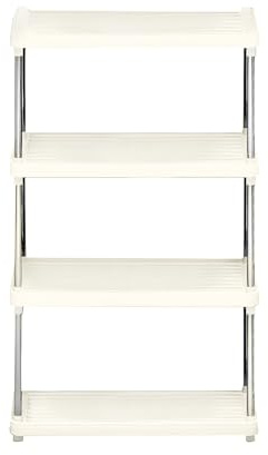 JF HOME BLISS 4 Tier Plastic Shelving Unit Heavy Duty Storage Racking Shelves 80.5cm x 41cm x 22cm Durable Push-Fit Assembly Versatile Storage for Bedroom Living room Bathroom Kitchen Warehouse