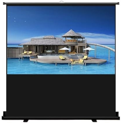 EHYSYN Motor-Leinwand Tragbare 60-Zoll-Projektor-Leinwand, Pull-up-Projektion mit Ständer, 16:9, 4:3-Leinwand, 8K Rollo-Leinwand(60inch (16-9))