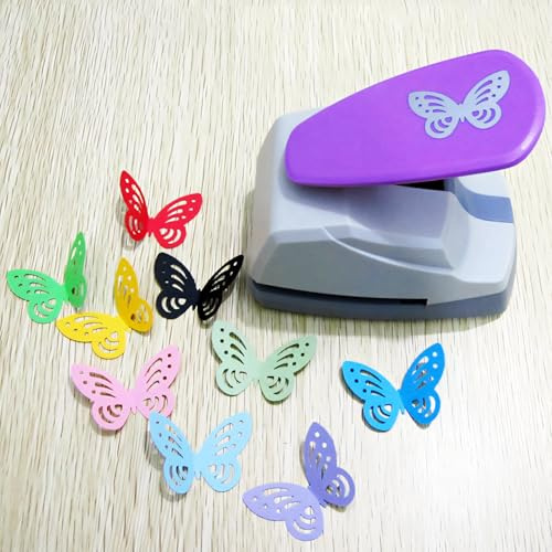 Large Butterfly Craft Punch, 1.8 Inch Heavy Duty Paper Hole Puncher for Scrapbooking & Card Making, Manual Shape Cutter for DIY Wedding Stationery, Journaling & Photo Albums (Random Colour)