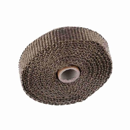 Brrnoo Isolation de la Chaleur d'échappement, avec 4 Câbles en Acier Inoxydable 5 M d'Isolation de Voiture Ruban de Voiture d'échappement à Chaleur de Chaleur (BROWN)