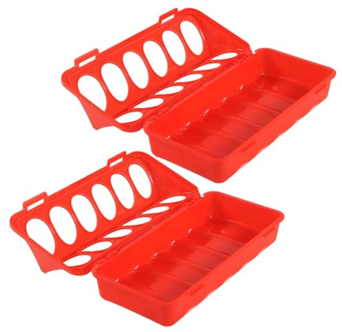 Mangeoire pour poussins - Fllip Top - Lot de 2 mangeoires à cailles - 6 fentes - Pour poules, canards, perroquets, pigeons - Distributeur de nourriture pour poussins avec
