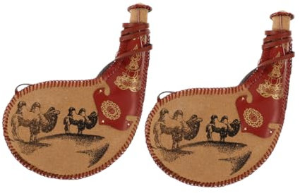 MUCKLILY 2stücke Traditionelle Bota-tasche Aus Leichtem Pu-material Tragbarer Wasserbeutel Weinbeutel Für Outdoor-aktivitäten Und Aufbewahrung