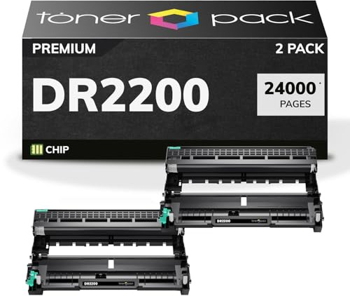 TONER PACK DR2200 Tambor de Imagen Compatible para Brother DR-2200 MFC-7360N DCP-7055 HL-2130 MFC-7460DN HL-2240 HL-2240D HL-2250DN FAX-2840 FAX-2940 DCP-7055W DCP-7055 DCP-7060D (2 Unidades)