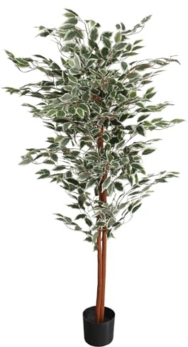 Leaf Árbol Artificial/Planta de 160 cm Ficus abigarrado, 160 cm