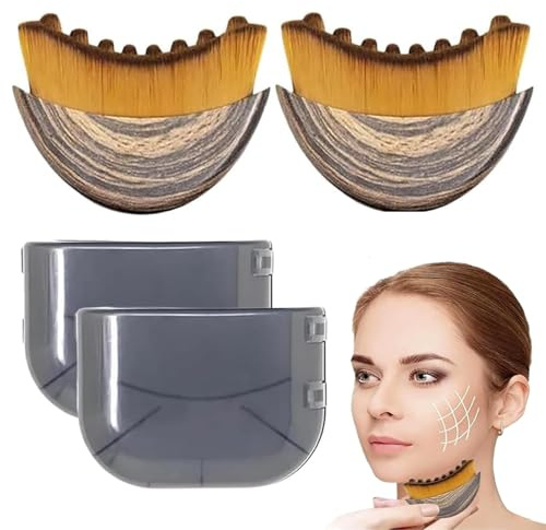 Lymphatic Drainage Brush,2Pcs Face Brush Contour Brushes for Face,Chin and Jawline,Lymphatic Drainage Massager for Relieve Fatigue,Dry Brushes Face Sculpting Tool for Improve Facial Lines (2Pcs)