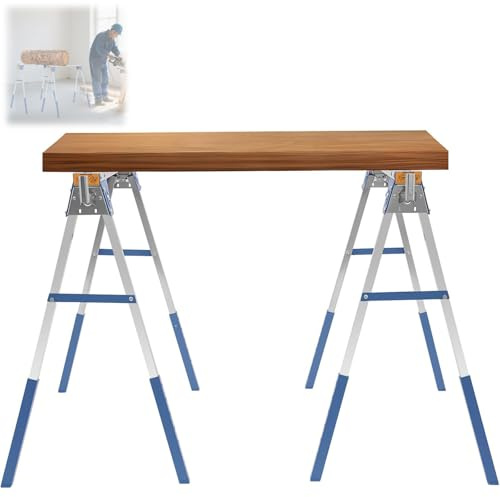 Heavy-Duty Trestle Table Legs, Saw Stand, Supports Up to 1200 kg, Versatile Folding Work Stand, Folding Stand w/Carry Handle & Non-Slip Surface for Woodworking