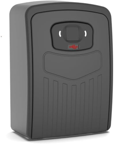 Generisch Intelligenter Schlüsselsafe, Schlüsselschrank, Schlüsseltresor zur Wandmontage, Mit Fingerabdruckerkennungsfunktion, Metall, für Zuhause, Büro, Garage, mit Fingerabdruck, Schwarz, 1 Stück