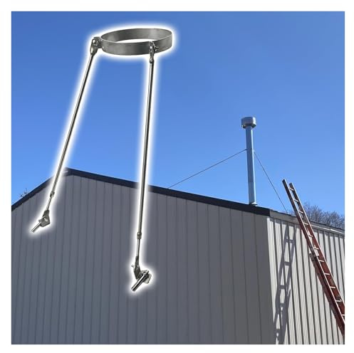 Chimney Pipe Roof Fixed Bracket, Tube Support Frame for Drainage and Ventilation, Wall-Mounted Stove Brace with Screws, Stainless Steel(180mm/7.1in Hoop Dia)