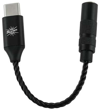 Linsoul Kiwi Ears AD1 Adattatore DAC per Cuffie da Type-C a 3,5mm Femmina,Dongle USB C a Aux IEM con Chip KT02H20,Alta Risoluzione 32bit/384kHz,Standard CTIA per Phone/Laptop iOS/Windows (Nero)