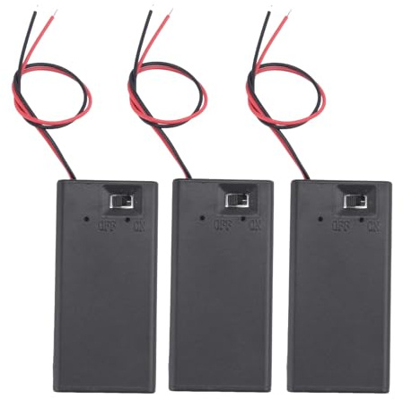 Bosiyrggrl 3 pzs Interruptor Encendido/Apagado de Conductor de Cable Doble 1 x Soporte de Caja de Pila bateria 9V