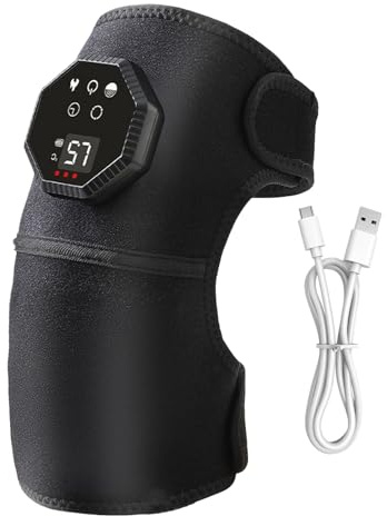 Masajeador De Rodillas Inalámbrico Rodillera Envolvente Inalámbrica | 5 Modos De Vibración Con Calor Para Rodilla Y Correa Ajustable para Hombres Mujeres Personas Mayores Invierno y Relajación
