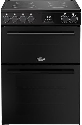 Belling 60cm wide Double Oven BEL FSA VISION 60Ei Electric Cooker with Induction Hob - Black - A Rated