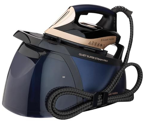 Russell Hobbs Steam Generator Iron [8 Bar Pressure] Quiet Supersteam Pro™ Blue (QuietSteam Technology, 1.8L Tank, 390g Steam Boost, 250g Output, Anti-Scale, Fast Heat-Up, 2750W) 28620