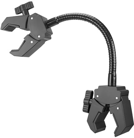 Abrazadera en U doble para fotografía con cuello de cisne flexible para sujetar cámaras, luces, micrófonos en varias posiciones, soporte ajustable ajustable con brazo flexible
