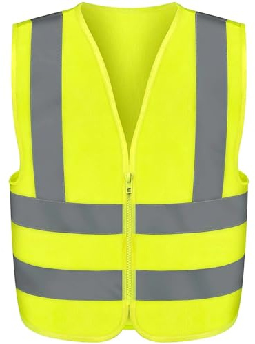 Neiko High Visibility Safety Vest ANSI Class 2, No Pocket, Neon Yellow, Medium (M)