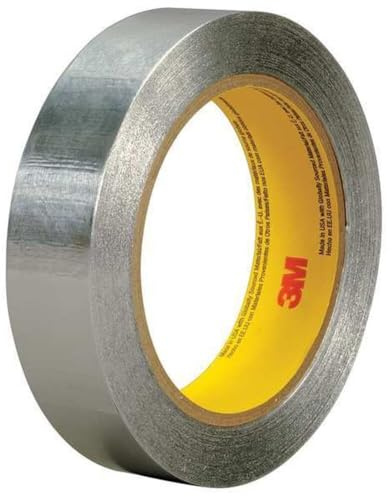 3M 4380 Aluminum Foil Acrylic Adhesive Tape, -30 to 300 Degree F Performance Temperature, 3.25 mil Thick, 55 yds Length x 2 Width, Silver