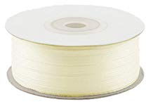 Creativery 91m Rolle Satinband 3mm (004 Creme/Ecru) // Schleifenband einseitiges Hochzeit Taufe Deko Band Dekoband Geschenkband