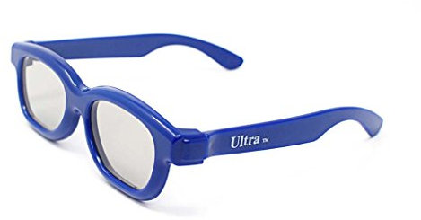 Ultra 1 x Dark Blue Childrens Passive 3D Glasses Kids for Use with all Passive TVs Cinema Projectors and RealD Films Movies Circular Polarised 3D Glasses Passive Kids Movies Cinema 3D Glasses