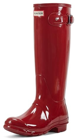 Hunter Women's Original Tall Gloss Rain Boots, Military Red, 7