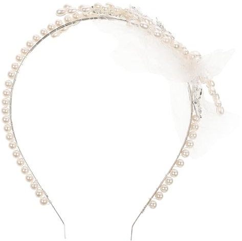 FRCOLOR Braut Haarschmuck Stirnband Mit Perlen, Hochzeit Haarreif Für Damen, Kristall Tiara Für Party Und Besondere Anlässe