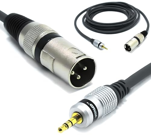VITALCO XLR Stecker auf 3,5mm Stereo Klinke Kabel 3m Mikrofonkabel 3 Polig auf 3.5 TRS Klinkenstecker Adapter