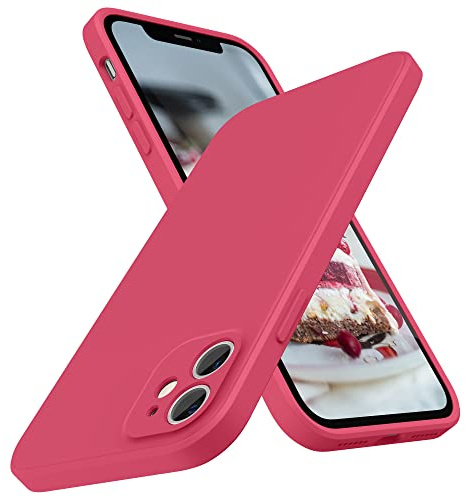 SURPHY Schutzhülle für iPhone 11, 15,5 cm (6,1 Zoll), Silikon, mit flachem Rand, stoßfest, mit Kameraschutz (Hibiskus)