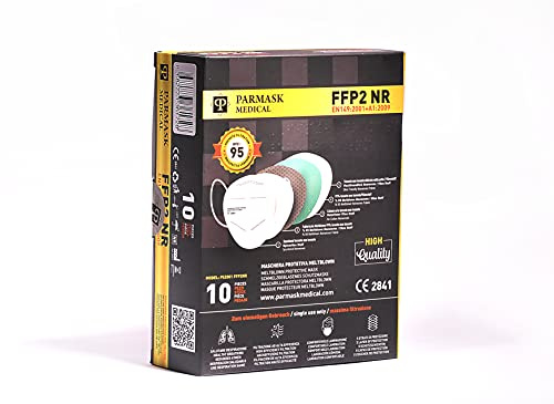 OGM Parmask FFP2 Schwarze Maske 10 Stück Masken nach EN 149: 2001 + A1: 2009 CE2841 Partikelschutzmaske 5 Schichten