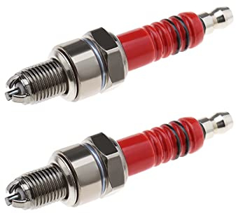 EMSea 2 pz A7TC candela di accensione moto candela di ricambio 10 mm filettatura con 3 elettrodi compatibili con GY6 50cc 70cc 90cc 110cc 125cc motorino ATV Quad