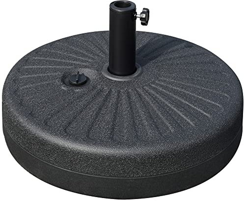 Outsunny Sonnenschirmständer 22 kg Schirmständer Rund Schirmhalter, Schirmgewicht, Ständer für Sonnenschirm 38/48mm Rohrdurchmesser, für Balkon, Terasse, Garten, Schwarz