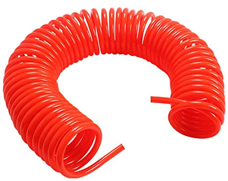 Tuyau d'outils de compresseur d'air, 8 mm x 5 mm, tube à ressort en polyuréthane, tuyau en spirale pour compresseur d'air flexible (6 m, sans raccord)