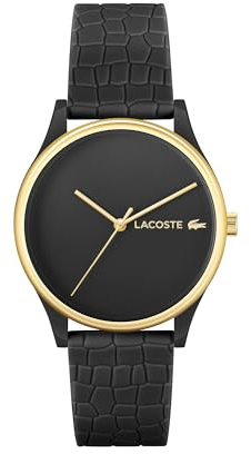Lacoste Analog Quarzuhr für Damen Kollektion CROCODELLE mit Schwarzes Silikonarmband - 2001249