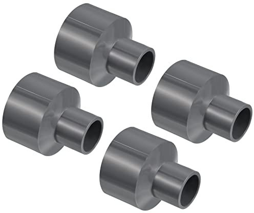 PATIKIL PVC Réducteur Tuyau Raccord 40x20mm, 4 Paquet Droit Couplage Adaptateur Connecteur, Gris