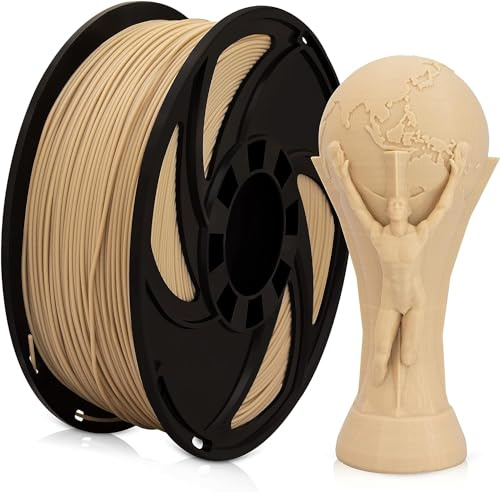 Filament PETG couleur bois 1 kg Filaments d'imprimante 3D imité bois Filament PETG 1,75 mm 2,2 lb Bobine de 1 kg adapté à la plupart des imprimantes 3D FDM Lot de 1 bois