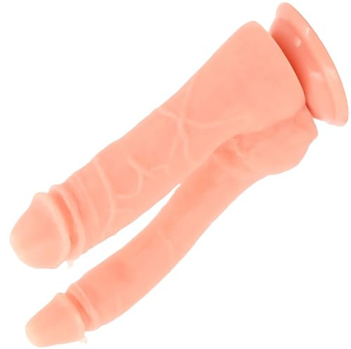 Dildo Doppeldilos 24cm Sexspielzeug Für Lesben Silikon Wasserresistent Doppel Doppelseitiger Dildo Für Frauen Sextoy Dong Mit gebogenem Schaft für Vaginalen Analspielchen Und Vagina Long D27