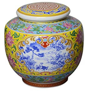 SXSGSM Teedose Emaille antikes Teeglas Porzellan Teekanne Haushalt Aufbewahrungstopf Teeset Ornamente Teedose The New