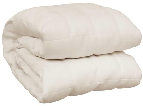 vidaXL Manta con Peso Tela Color Crema Claro 120x180 cm 9 kg, Manta, Manta de edredón, Manta calmante, Ropa de Cama, Manta con Peso para la ansiedad