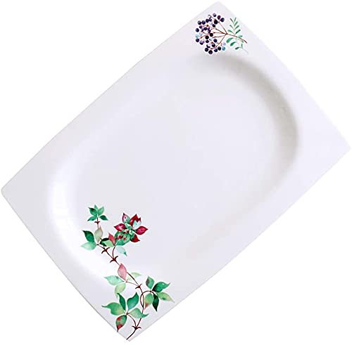 Dinner plate Original Fish Plate Fish Plate Fish Dish Cutlery Combination Household Large Rectangular Fish Dish Steamed Dish Fish Plate Microwave Oven (Size : 14 inches)